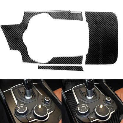 Carbon Fiber Console Trims 3 x for Alfa Romeo Giulia (2016–2024)