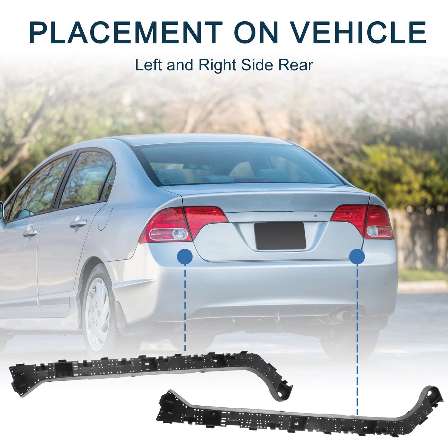 1 Pair Rear Bumper Retainer Bracket No. 71598TEAT01 for Honda Civic Sedan (2016–2020)
