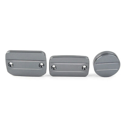 Grey Front Brake Clutch Fluid Reservoir Cap & Rear Brake Cover for Scrambler 1100