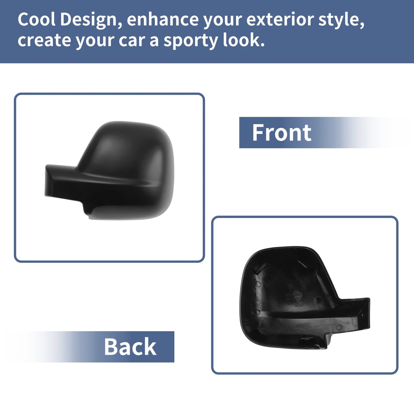 Mirror Cover Cap for Citroen Dispatch/Jumpy (2016–2024) 1 Pc Black
