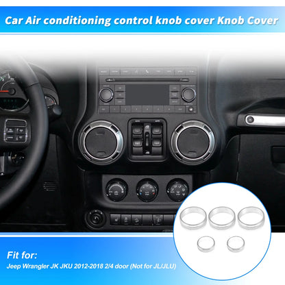 Control Switch Knob Cover Trim Ring for Jeep Wrangler JK JKU (2007–2018)