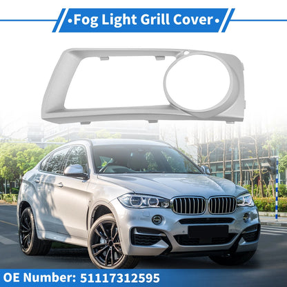 1 Pc Fog Light Grill for BMW X6 (2012–2014) No. 51117312595 Silver Tone