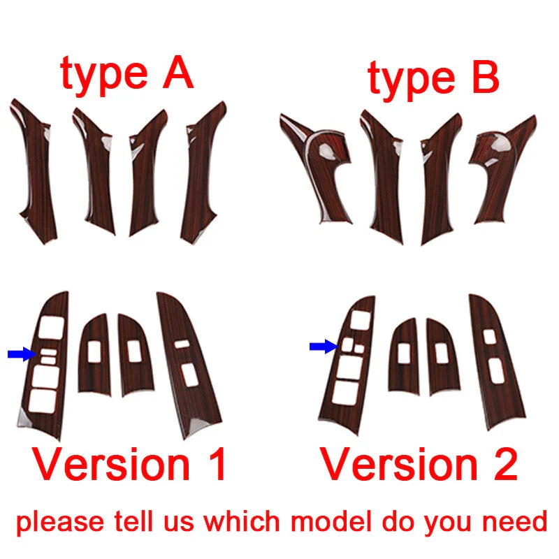 Wood Inner Door Armrest Window Lift Panel Trim 8pcs for Lexus IS F (2006–2013)