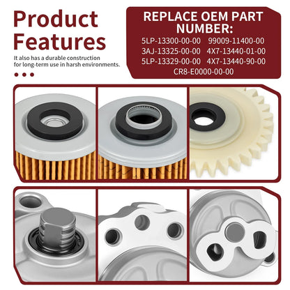 Oil Pump & Drive Gear Filter Kit for Yamaha Raptor 700 700R (2006–2024)