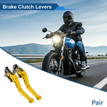 6-Speed Adjustable Brake Clutch Levers for Yamaha Raptor 660 (2001–2004) Gold Tone
