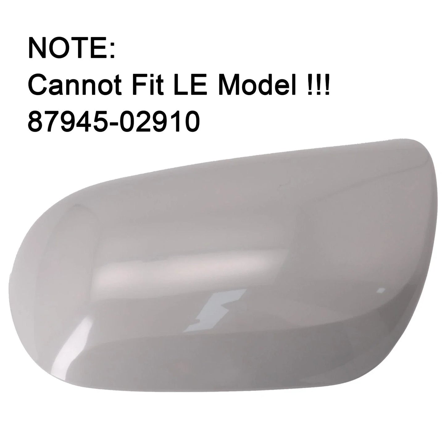 White Rear View Mirror Housing Cap for Toyota Corolla (2007–2013)