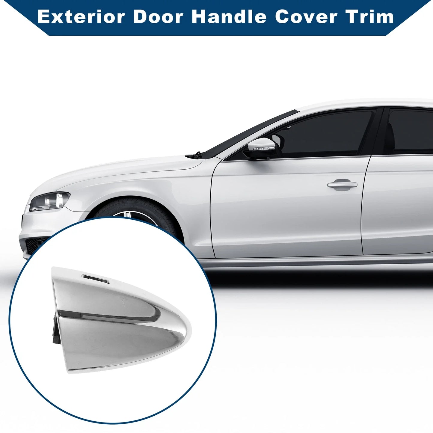 Exterior Door Handle Cover Trim for Lexus LS460 (2008-2015) Chrome Silver
