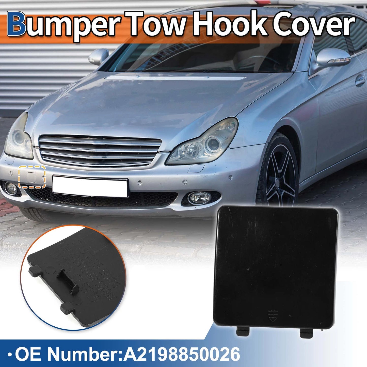 Tow Hook Cover for Mercedes-Benz CLS (2011–2018) No.A2198850026 Unpainted