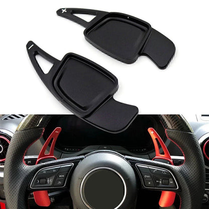 CNC Black Steering Wheel Paddle Shifter Extensions for Audi A6 A7 A8 S4 S5 (2019-2023)