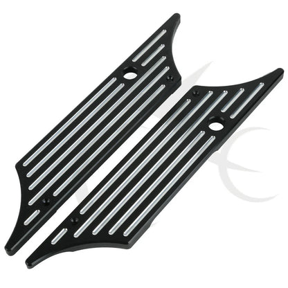 Black/Chrome Hard Saddlebags Latch Covers for Harley Touring Road Glide (93-13)