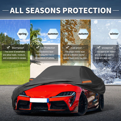 Waterproof Car Cover for Toyota Supra (210D-PU, Driver Door Zipper)
