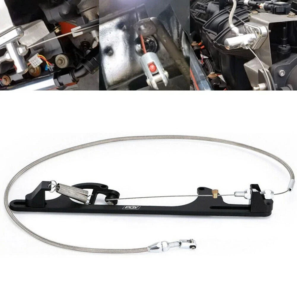 Throttle Cable Kit / Braided Gas Cable for Chevy LS1 Engines