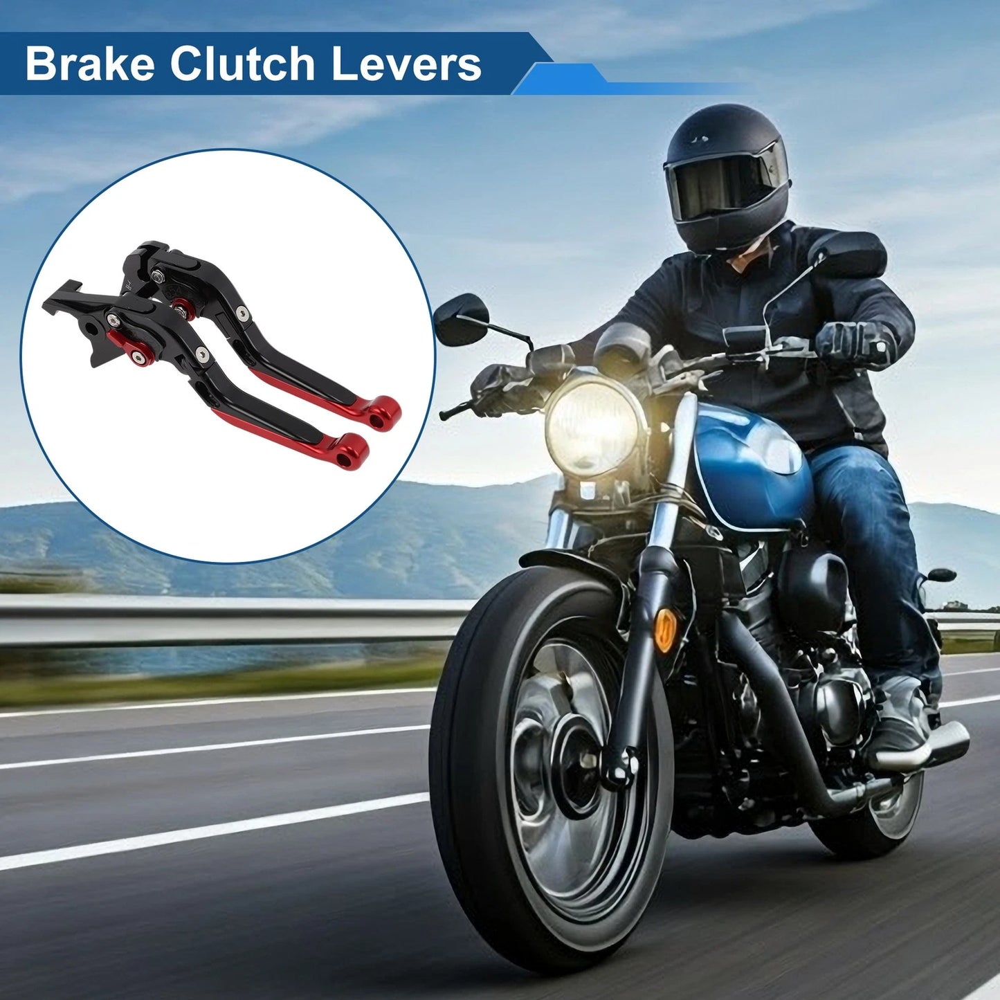 Adjustable Brake Clutch Levers for Honda CBR650R (2014–2022) Black Red