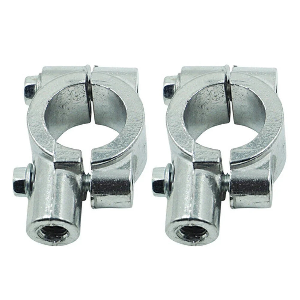 25MM M10 Rearview Mirror Mount Holders Adapter Clamp for Motorcycles Silver