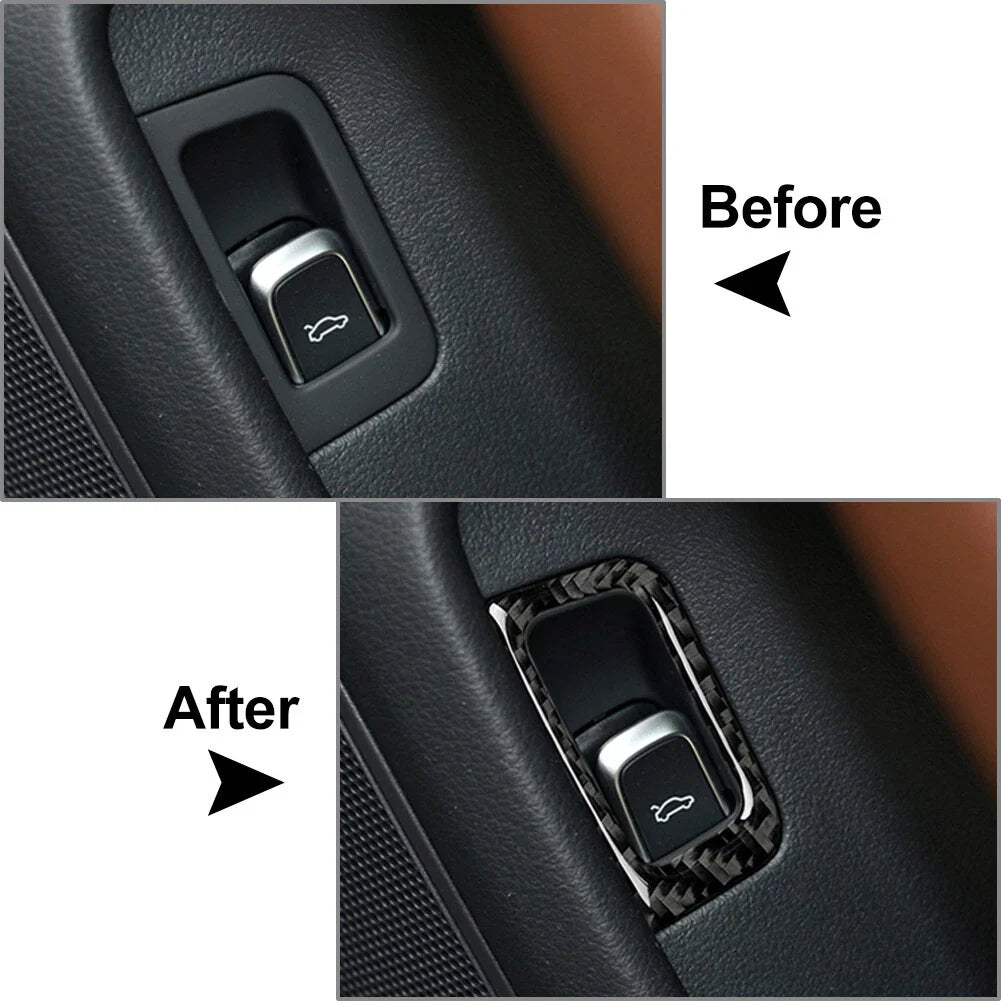 Carbon Fiber Rear Trunk Switch Button Frame Trim for Audi A6 A7 (2012-2018)