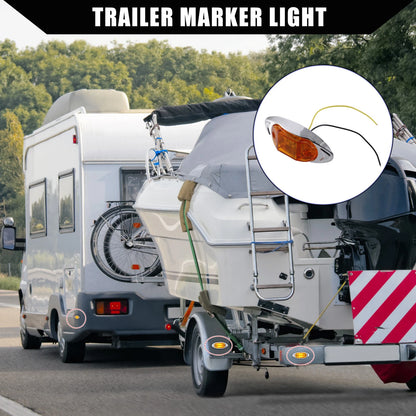 Set of 4 Oval Trailer Marker Lights for RV Truck Boat