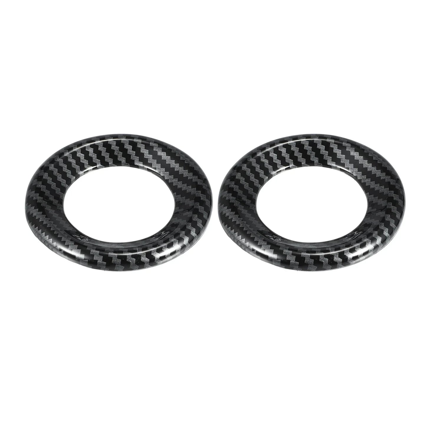 2 x Car Loudspeaker Circle Trims for Honda Civic (2016-2023) - Carbon Fiber Black