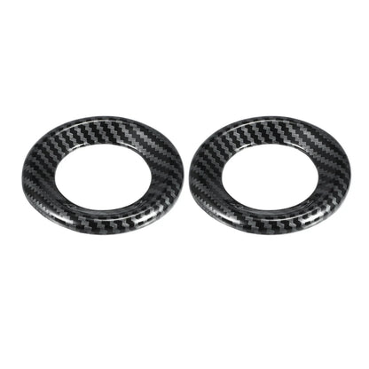 2 x Car Loudspeaker Circle Trims for Honda Civic (2016-2023) - Carbon Fiber Black