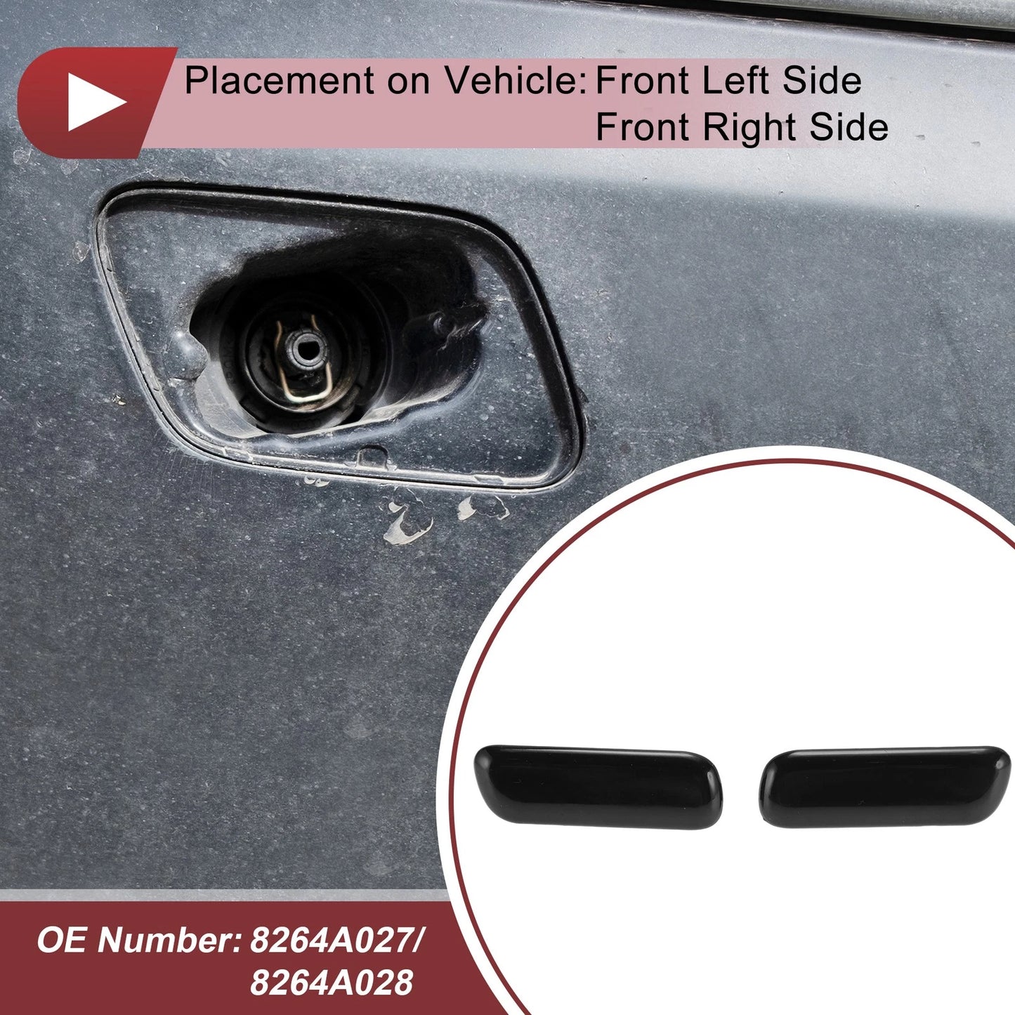 Headlight Washer Nozzle Cover Cap 8264A027 for Mitsubishi Pajero (2000–2006)