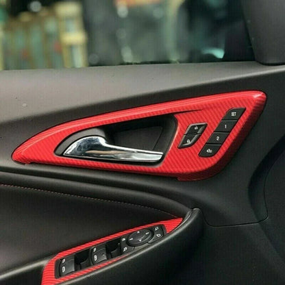 Red Carbon Fiber Interior Trim Stickers for Chevrolet Malibu (2016–2019)