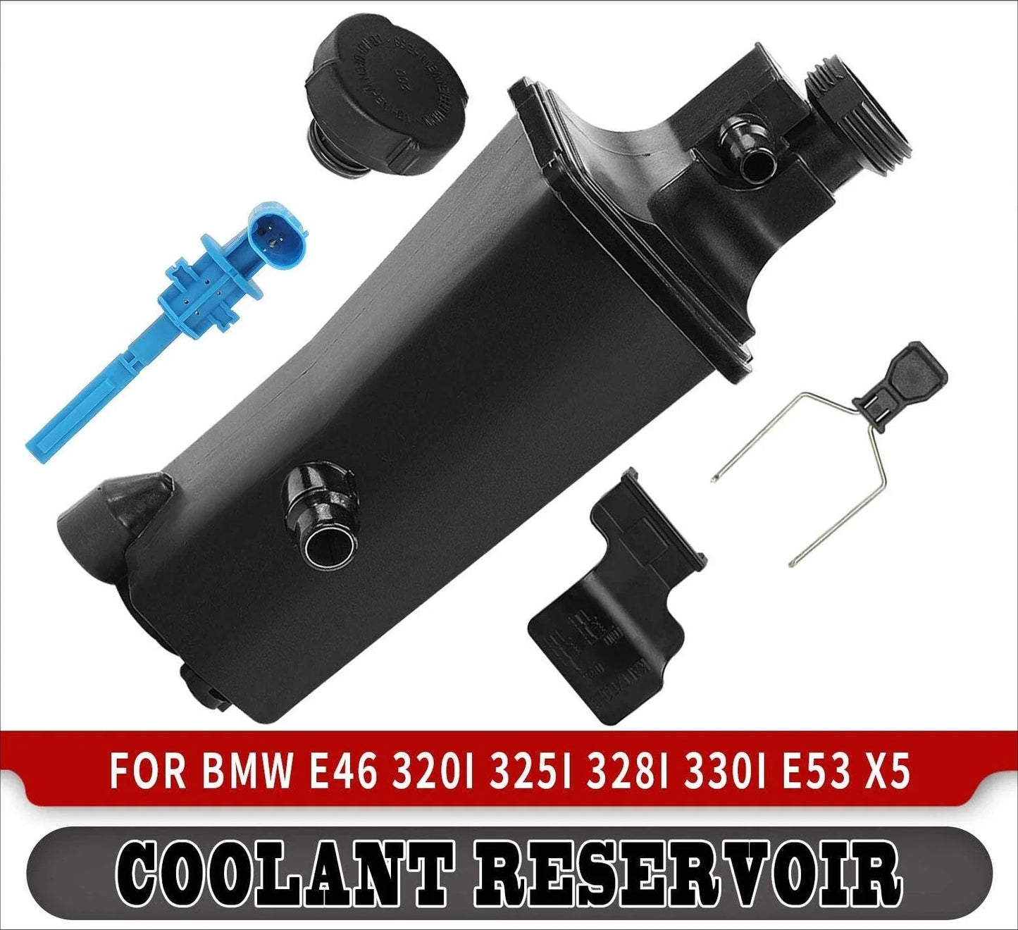 Radiator Coolant Overflow Expansion Tank with Sensor for BMW E46 (1998–2006)