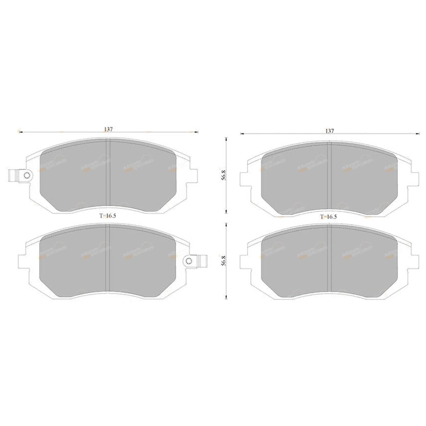 Set of 4 Front Disc Brake Pads for Subaru Liberty (2003–2015)