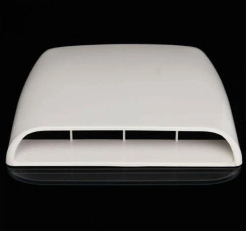 White Decorative Air Flow Intake Hood Scoop Vent Cover for Universal Cars