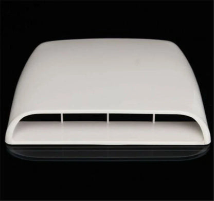 White Decorative Air Flow Intake Hood Scoop Vent Cover for Universal Cars