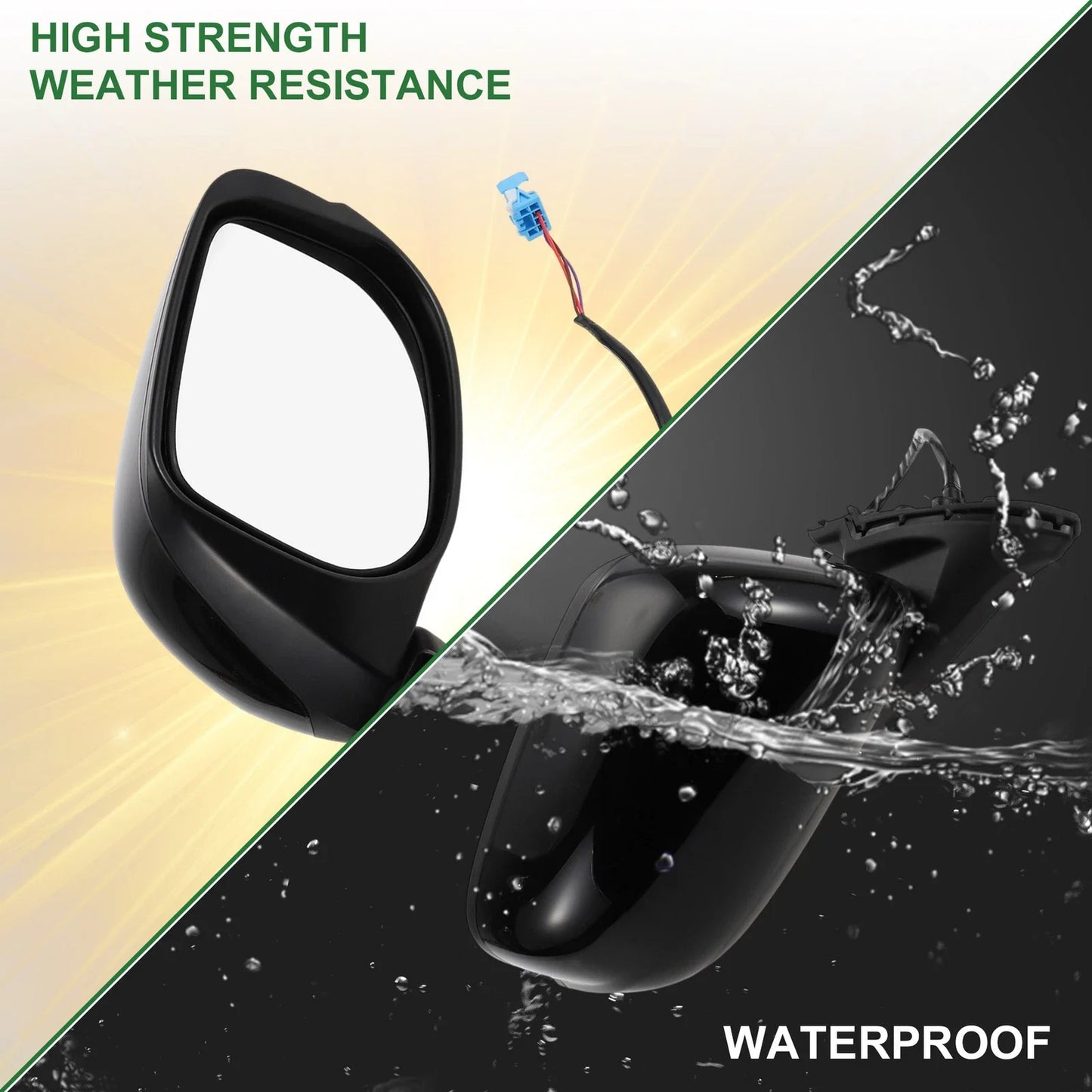 Right Side Door Mirror Replacement for Honda Fit (2015-2020) Gloss Black