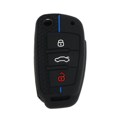 Silicone Car Key Case for Audi A1, A3 (8P, 8V, S3) - Black Blue