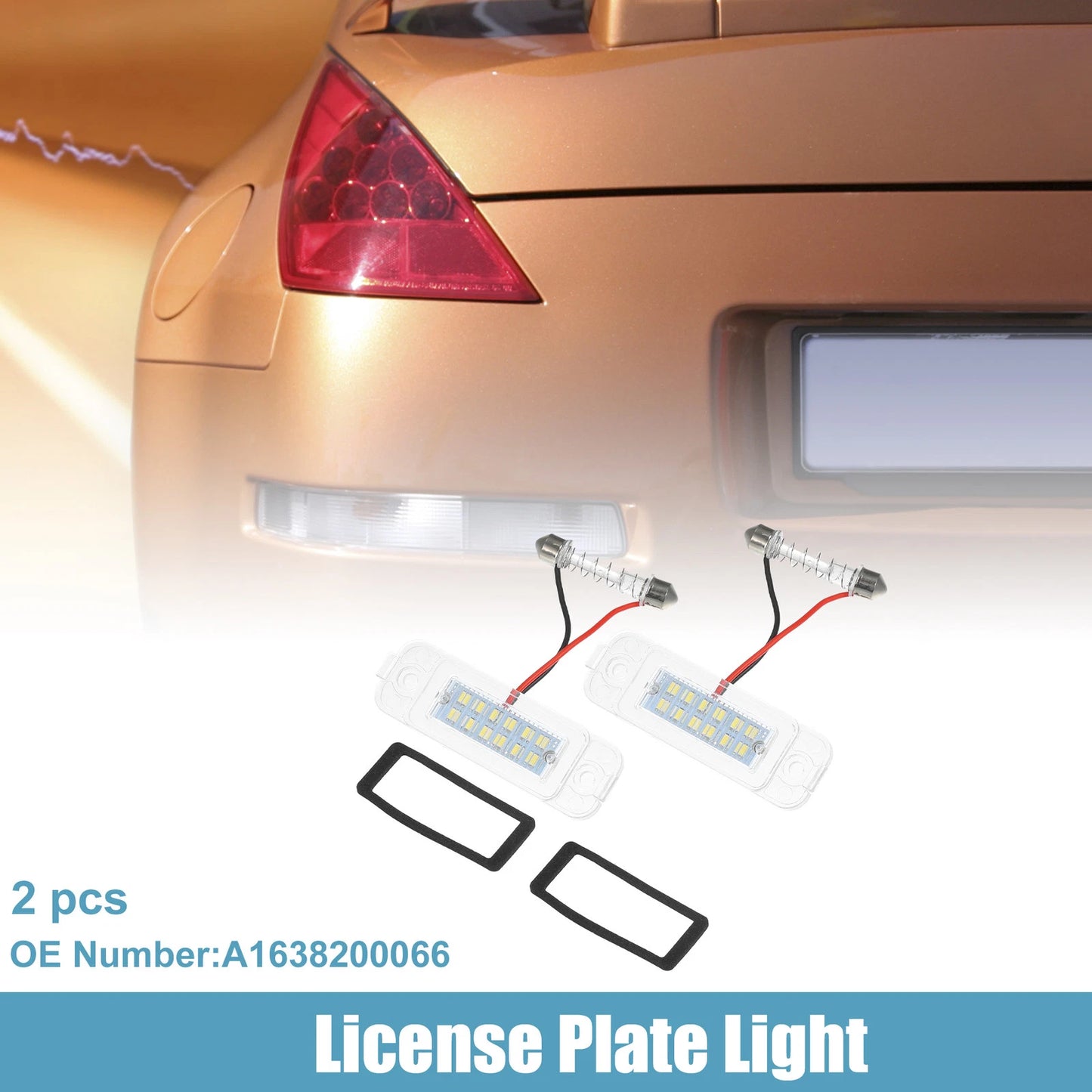 2pcs License Plate Light for Mercedes-Benz ML 320 (1998–2003) A1638200066