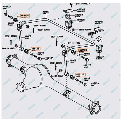 Rear Sway Bar Link Bush Kit for Landcruiser 40 Series BJ40 BJ42 FJ40 FJ45 HJ45