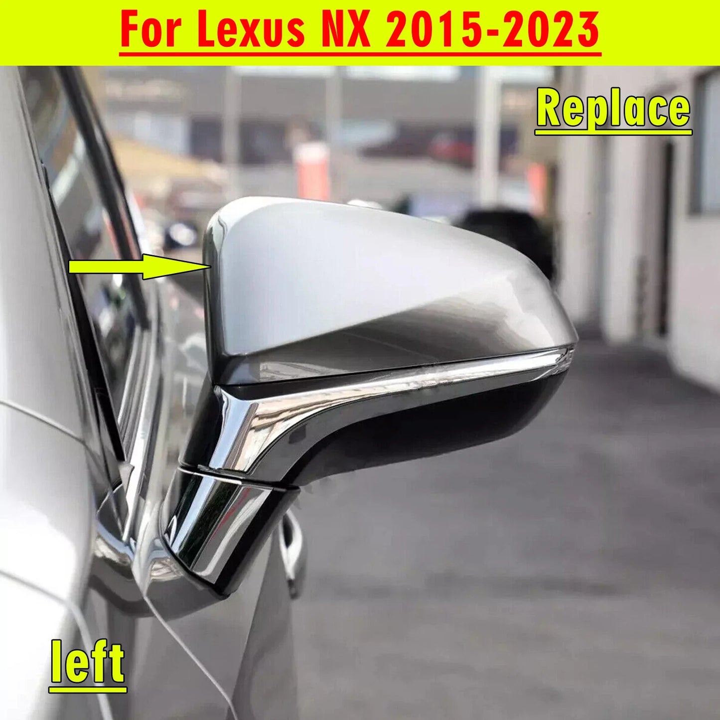 Mirror Cover / Gloss Silver Left Side for Lexus NX (2015–2023)