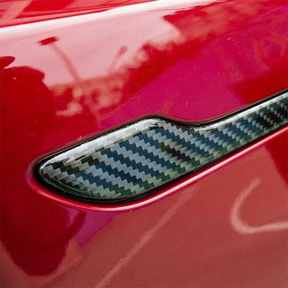 4 x Carbon Fiber Door Side Handle Protector Sticker Decor Trim for Tesla Model
