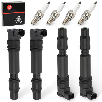 Set of 4 Ignition Coils with Iridium Spark Plugs for Honda CBR600F F4i (2002–2006)