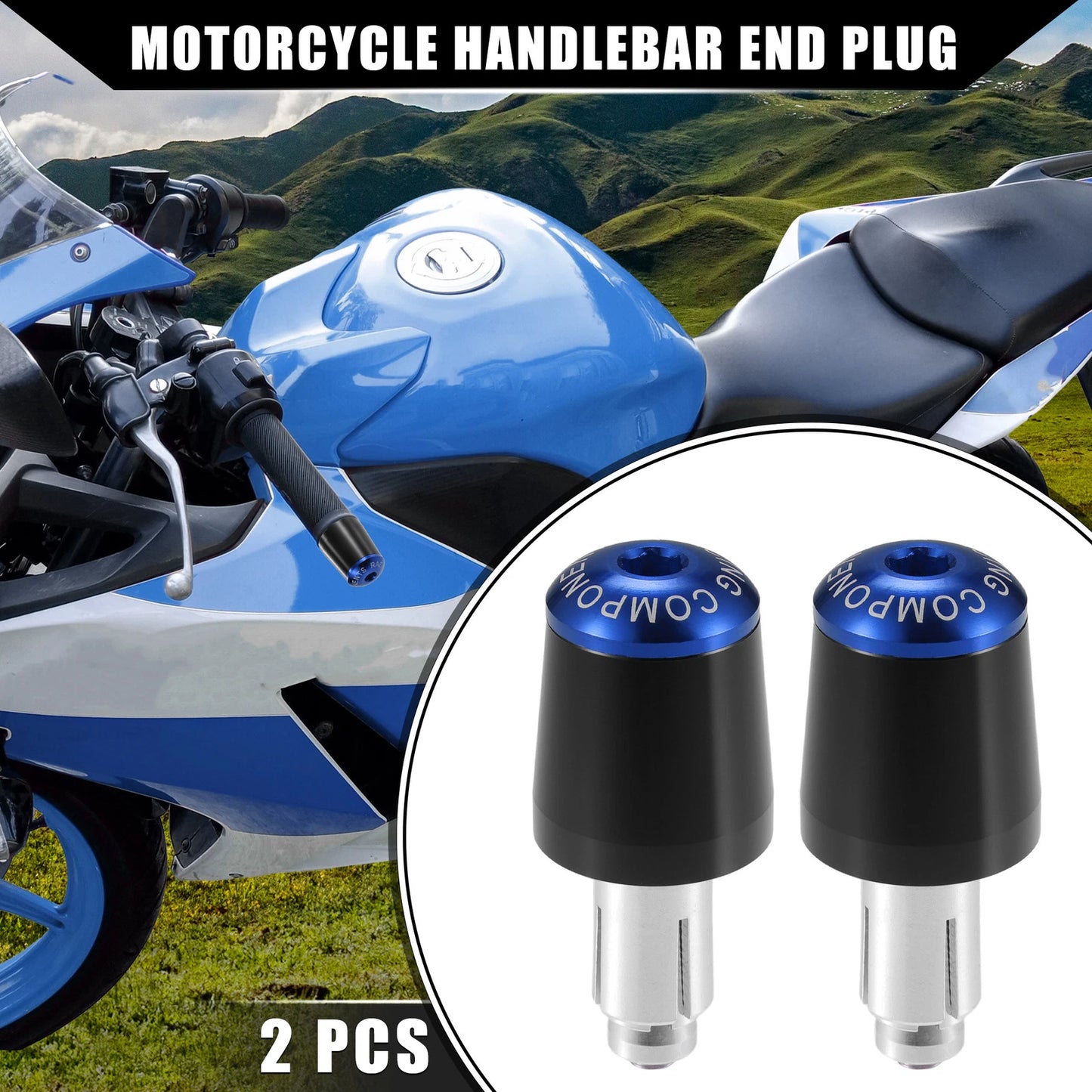 2pcs Handlebar End Plug 7/8" for Honda Motorcycle (Fits Various Models)