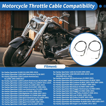 Throttle Cable for Harley Sportster XL883 XL1200 (110 cm, No.8831200)