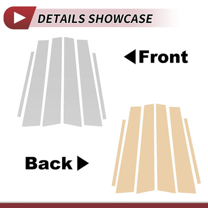 Set of 6 Door Pillar Window Trim for Lexus GS (2006–2011) Silver Tone