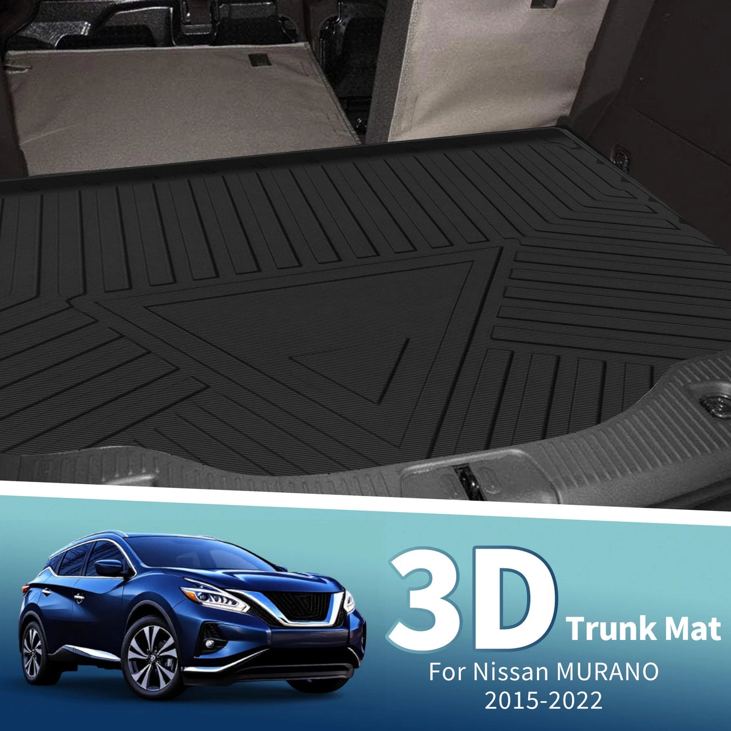 Flat Face Cargo Liner Rear Trunk Mat for Nissan Murano (2015–2022) TPE