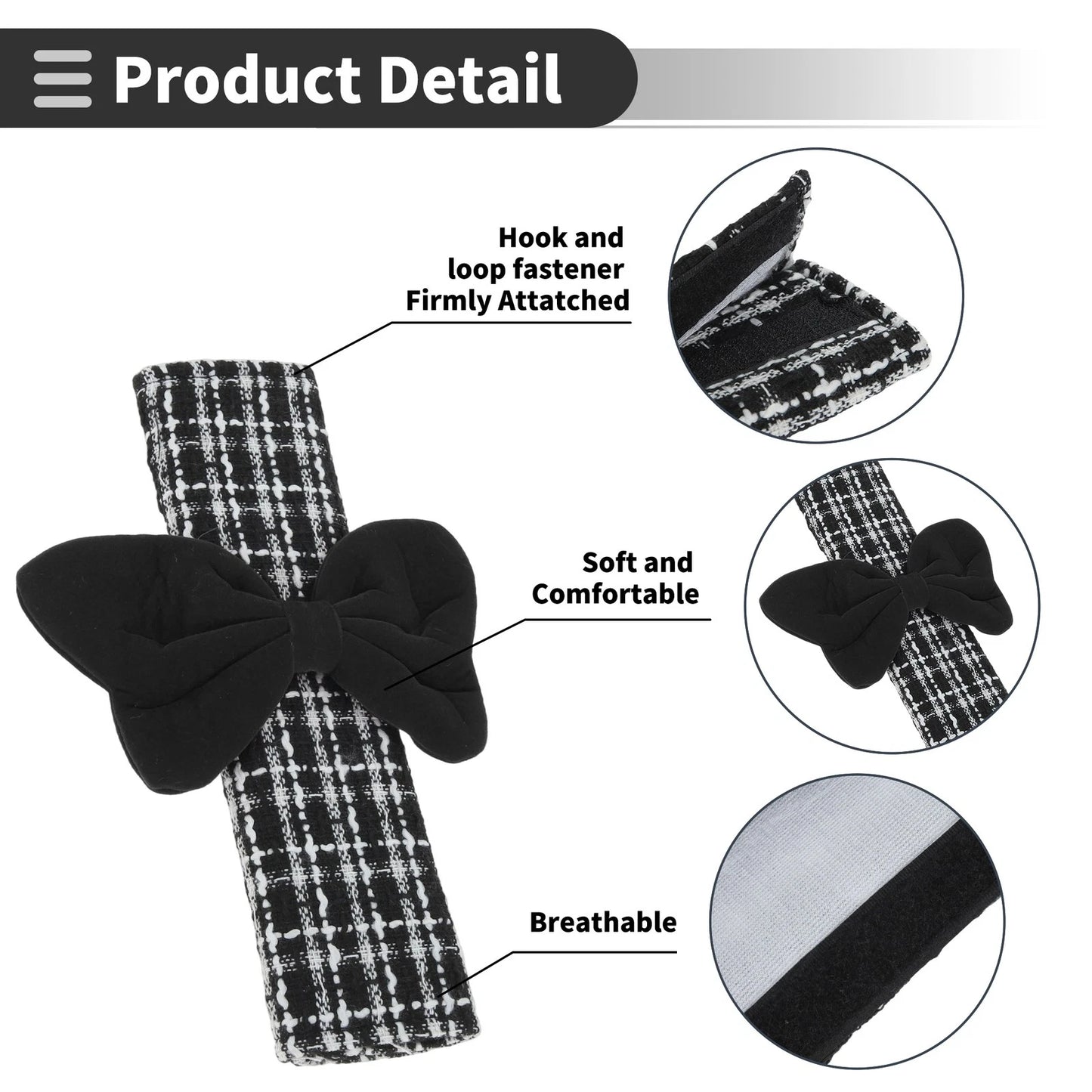 Set of 2 Seat Belt Cover Pads for Universal Fit (23cm)