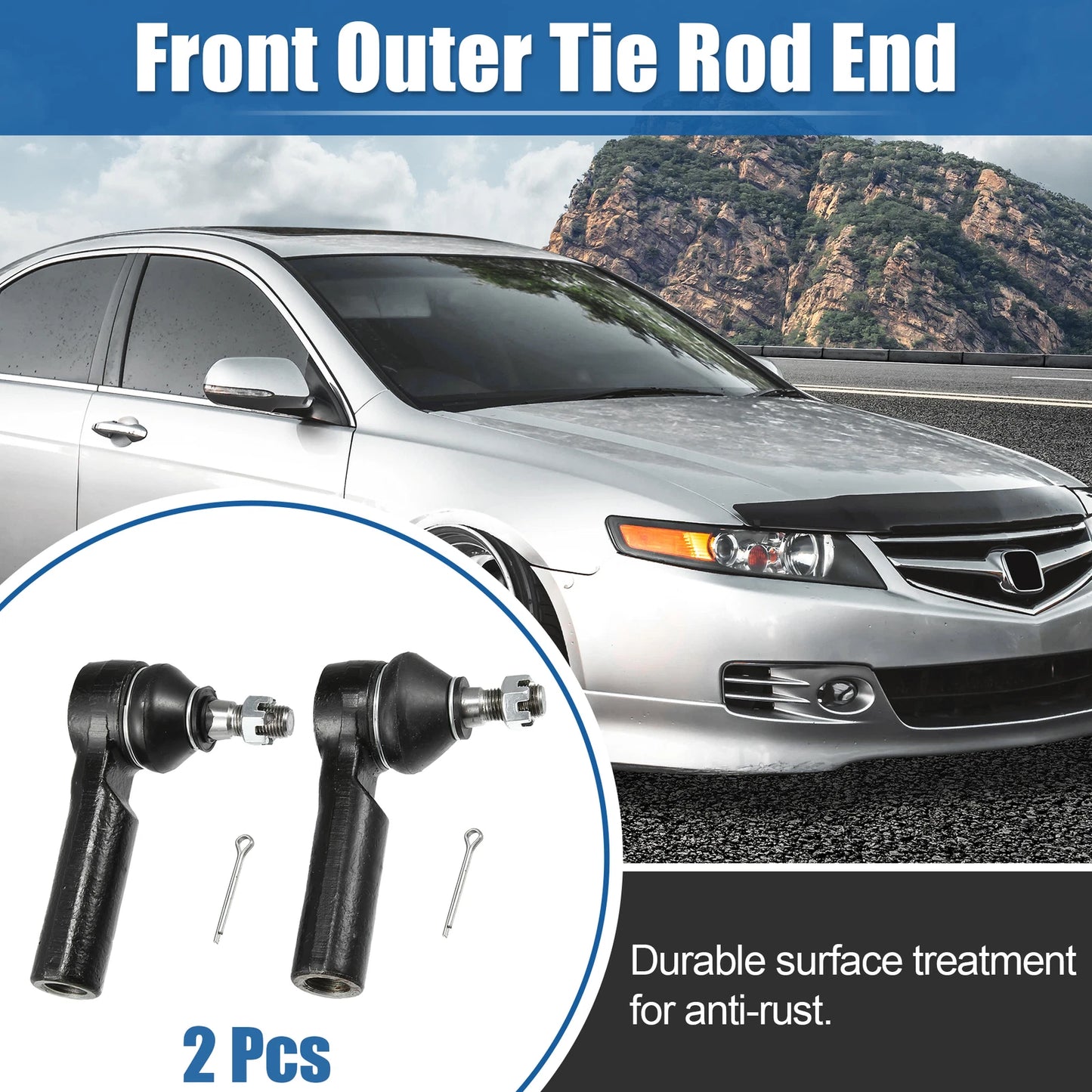 2X Front Outer Tie Rod End Links ES3631 for Ford Escape (2001–2009)
