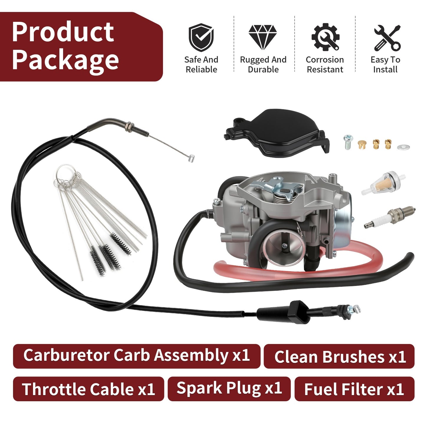 Carburetor Throttle Cable Fuel Filter for Arctic Cat 250 (2002–2005)