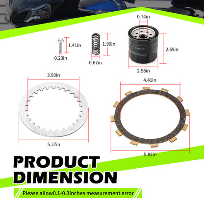 Clutch Friction and Steel Plates Kit for Yamaha R6S YZF-R6S (2006–2009)