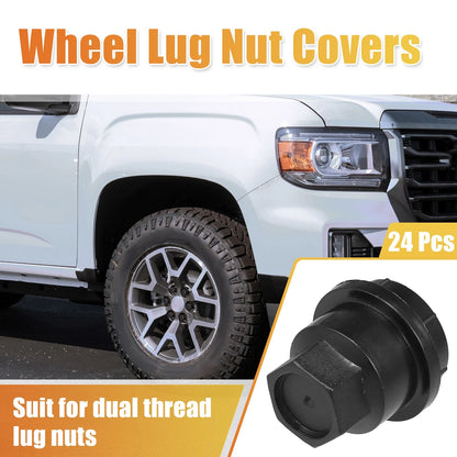 24 Pcs Wheel Lug Nut Covers No. 21011331 for Chevrolet Camaro (1997–2001) Black