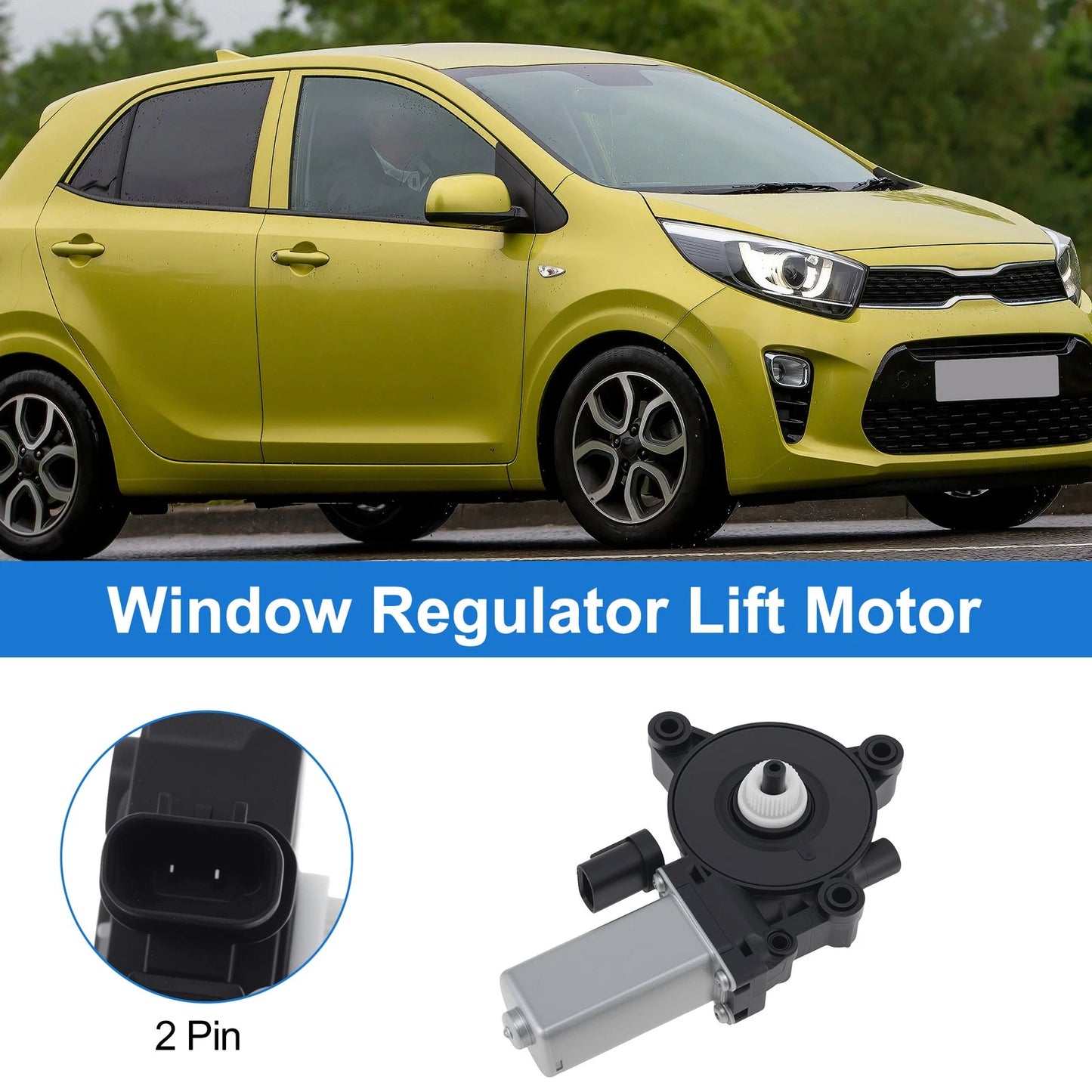 Left Front Power Window Regulator Lift Motor for Kia Picanto (2018–2022) 82450G6000
