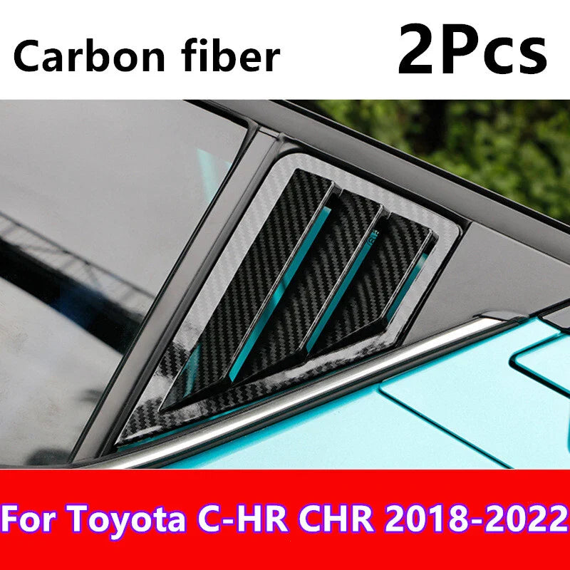2 x Carbon Fiber Side Window Louver Shutter Cover for Toyota C-HR (2018–2022)