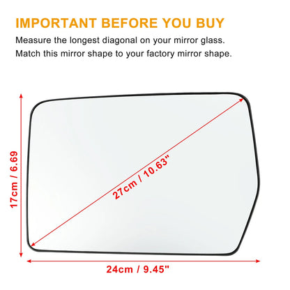 Left Side Mirror Glass for Ford F150 (2004–2014) & Lincoln Mark LT (2006–2008)