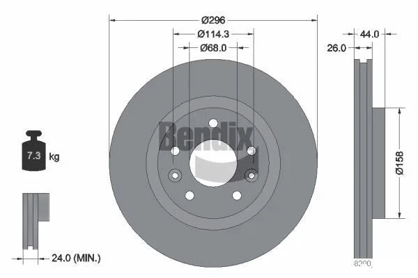 Bendix Front Brake Rotor for Nissan Dualis Qashqai X-Trail (2007–2014)