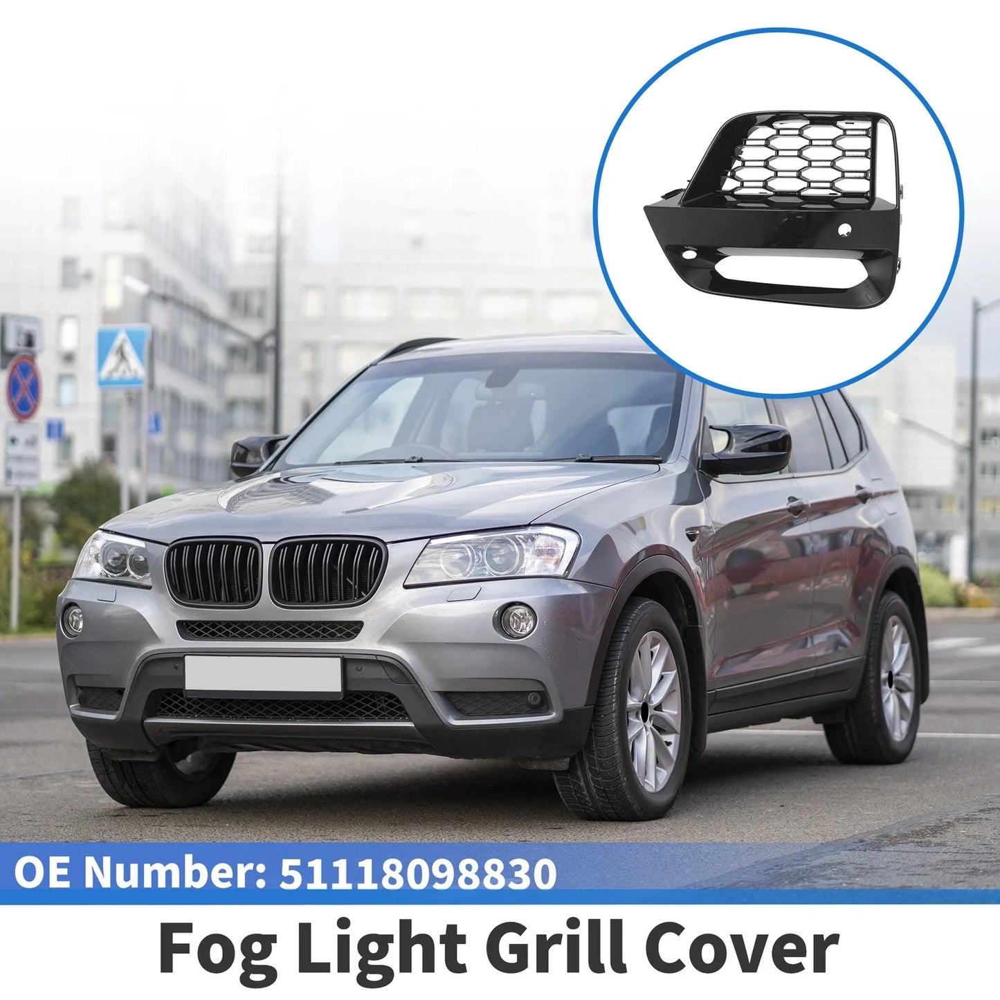 1 Pcs Front Right Fog Light Grill for BMW X3 X4 G01 G02 (2018-2021)