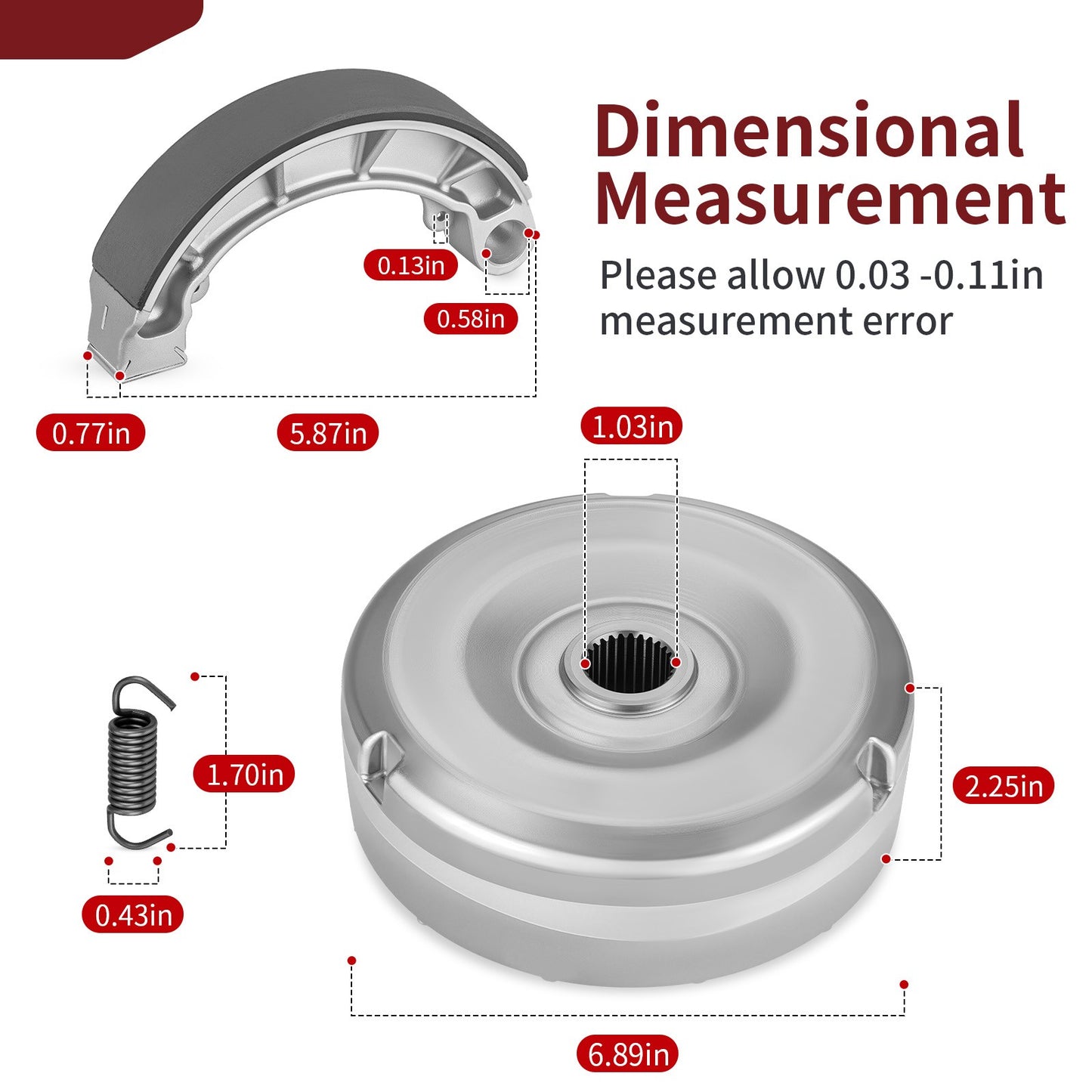 Rear Brake Drum Hub + Shoes for Honda Rancher 400 (2004–2007)